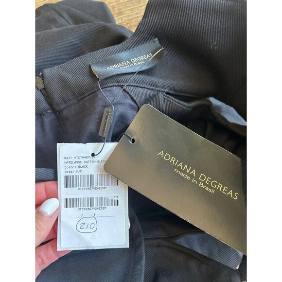 Adriana Degreas Matelasse Cotton Blend Short Dress Black Womens Size Medium - Picture 10 of 11